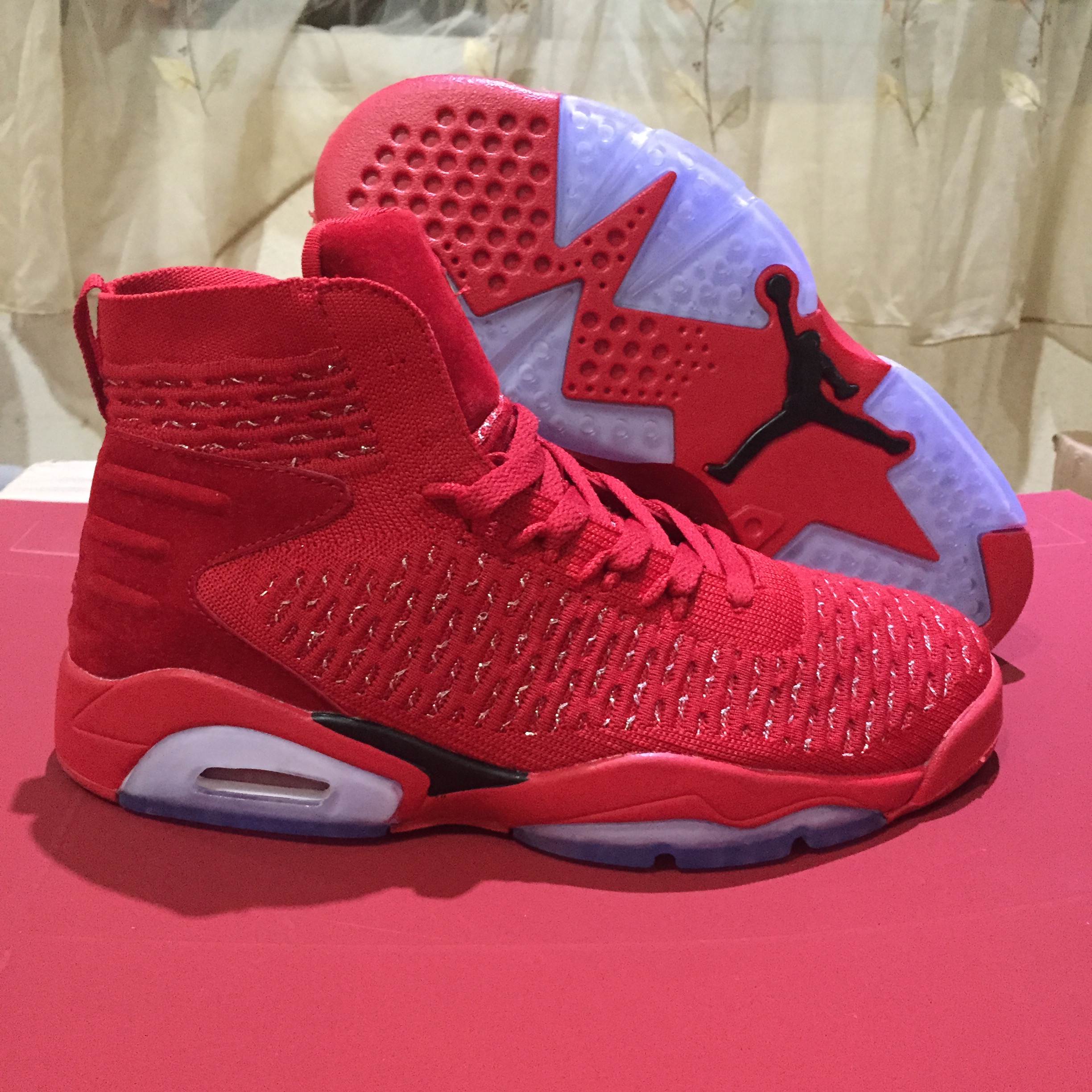 New Air Jordan 6 Flyknit China Red Shoes - Click Image to Close